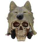 Eleanoras Skull with Wolf Head Decoration Figurines & Sculptures