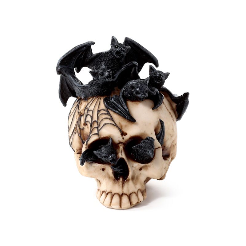 Skull with Bats Crawling Inside