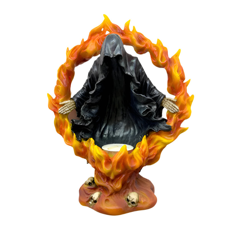 Eleanoras The Reaper of Death Ring of Fire Tea Light Holder Candle Holders