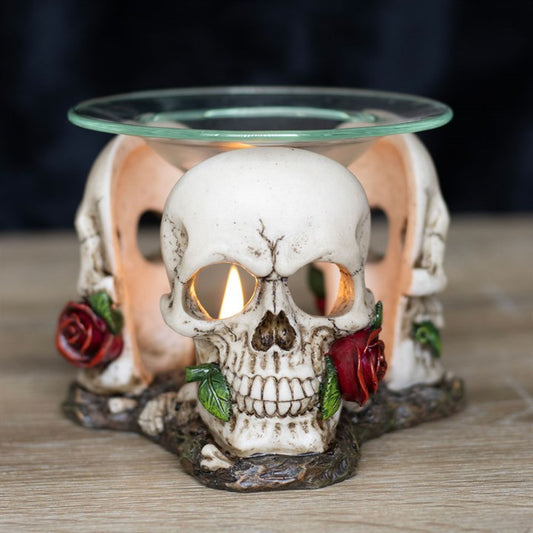 SKULL ROSE OIL BURNER