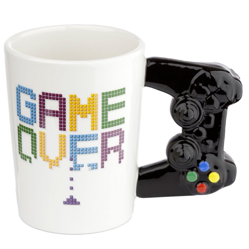 Eleanoras GAME OVER Game Controller Ceramic Shaped Handle Mug Mugs