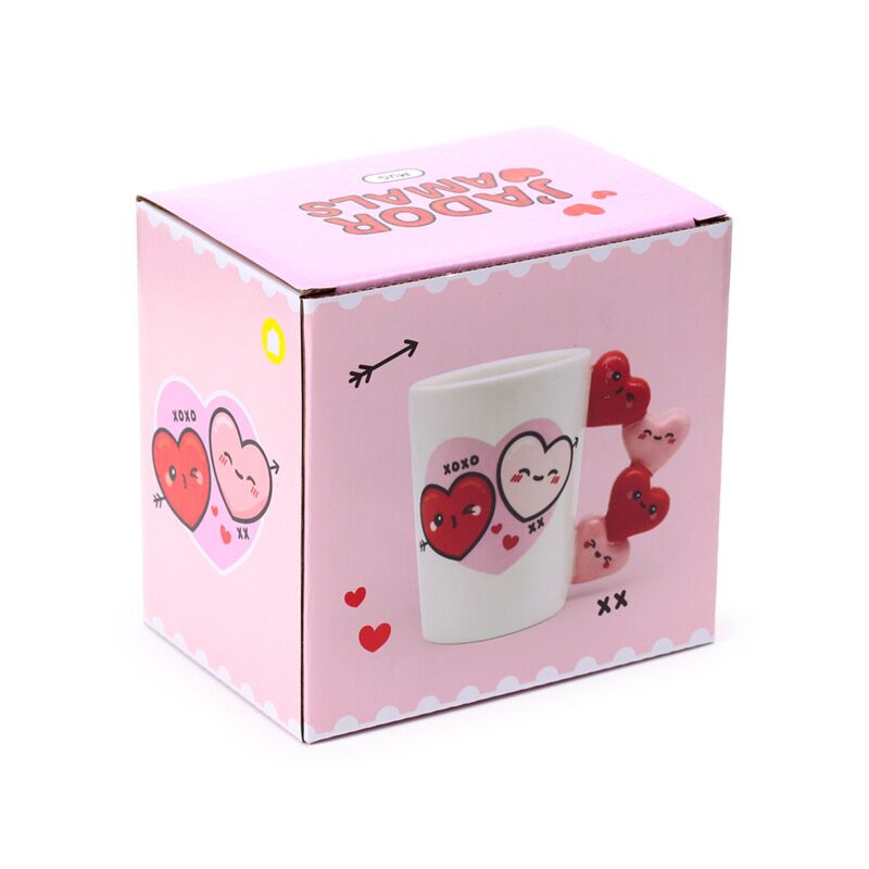 J'Adoramals Heart XOXO Ceramic Shaped Handle Mug