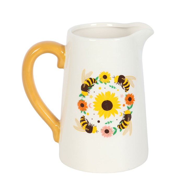 Eleanoras Summer Bee and Sunflower Ceramic Flower Jug 
