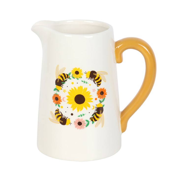 Eleanoras Summer Bee and Sunflower Ceramic Flower Jug 