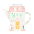 Eleanoras Pastel House Shaped Teapot Teapots & Tea Accessories