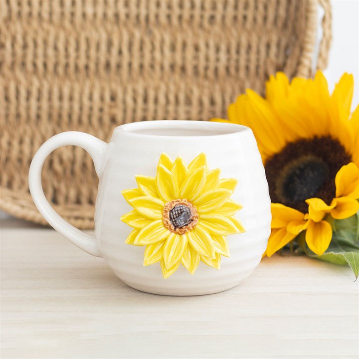 Eleanoras Hello Sunshine Rounded Mug With 3D Flower Mugs