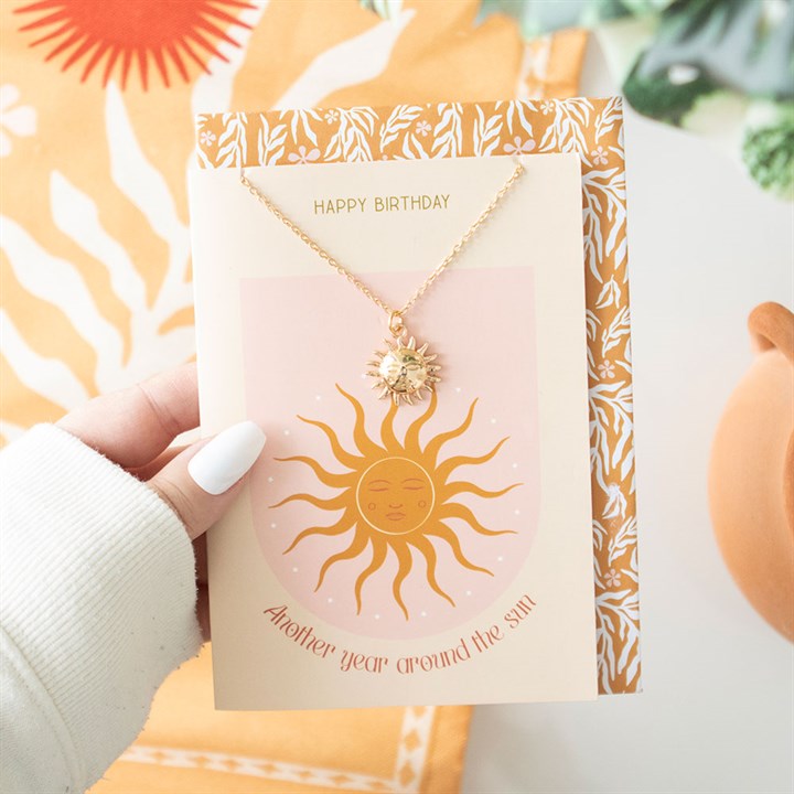 Eleanoras Sun Necklace On Birthday Card 