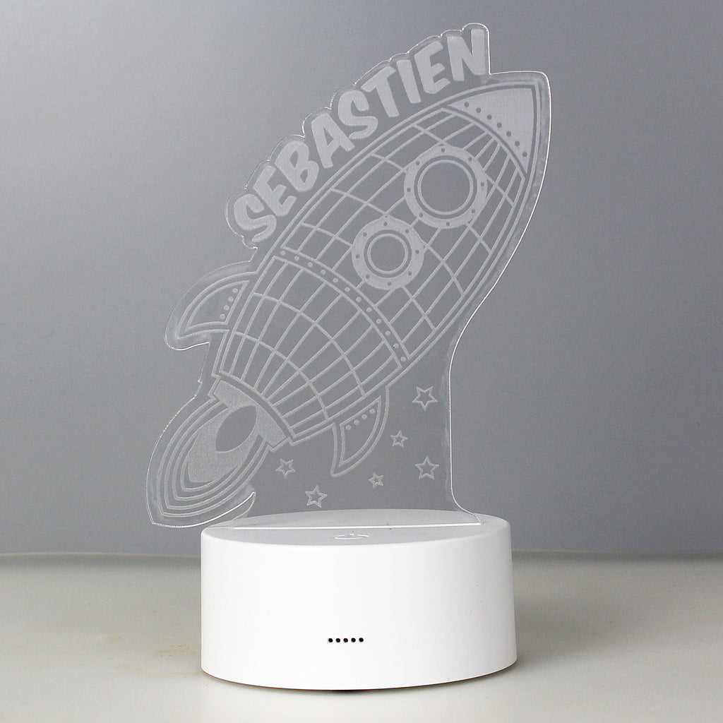 Space Rocket Led Night Light | Personalised