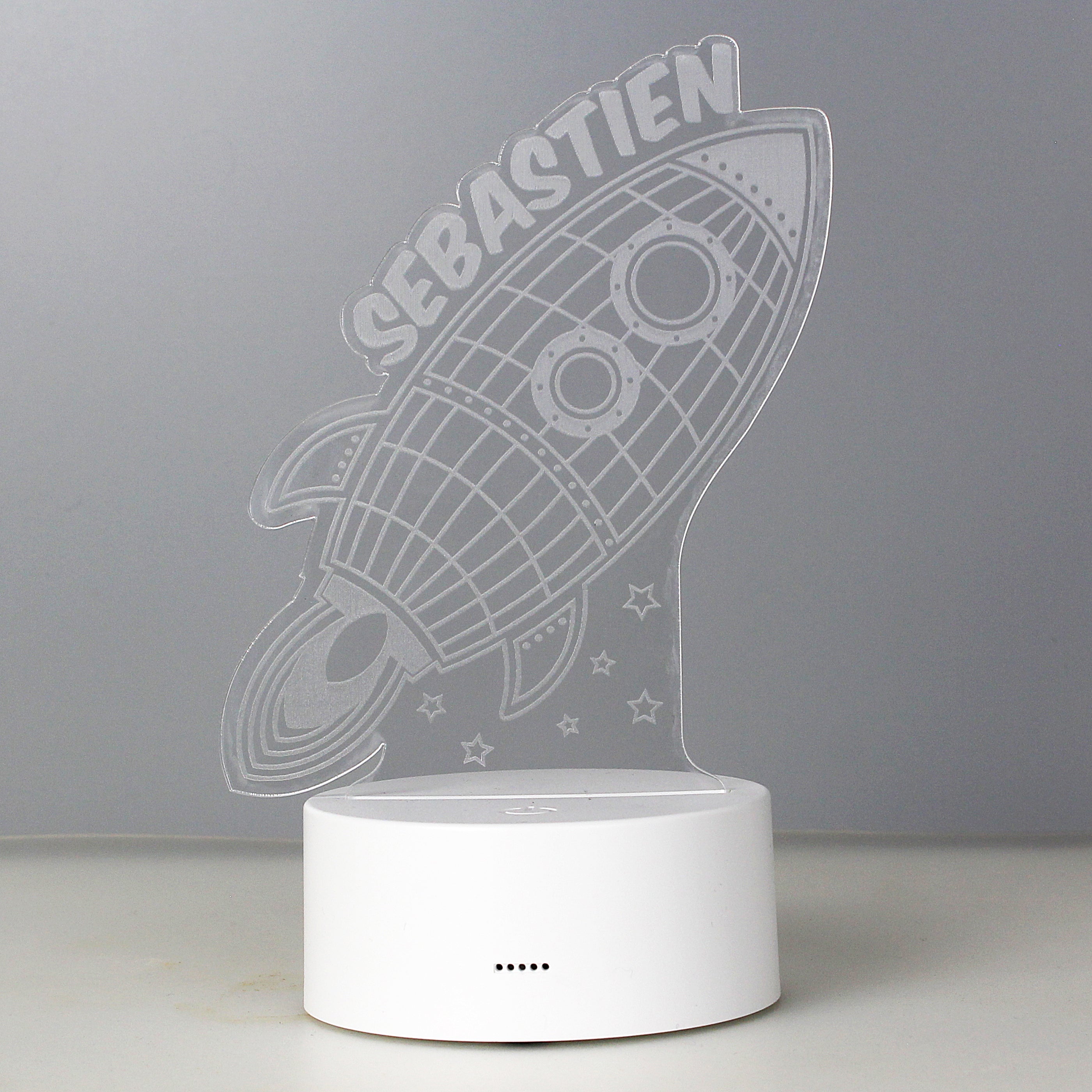 Space Rocket Led Night Light | Personalised