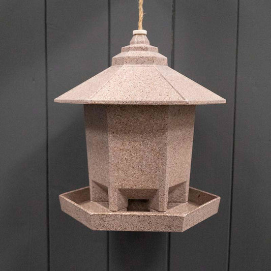 Eleanoras Earthy Deluxe Hexagonal Bird Feeder Nut Husk (21.6cm) 