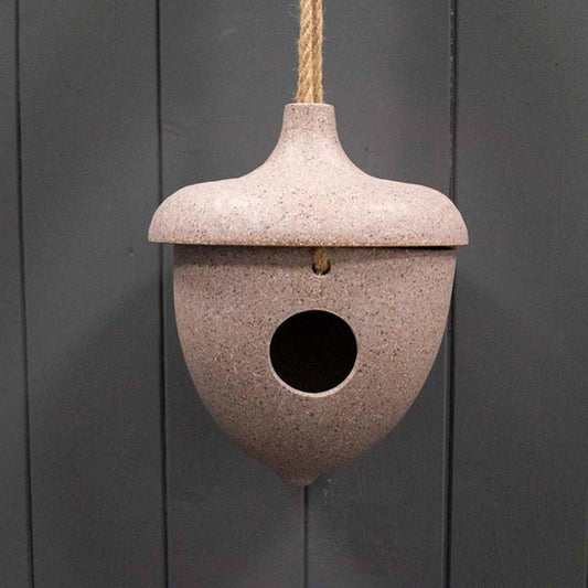 Eleanoras EARTHY NUT HUSKS HANGING ACORN BIRDHOUSE 18.7cm Birdhouses