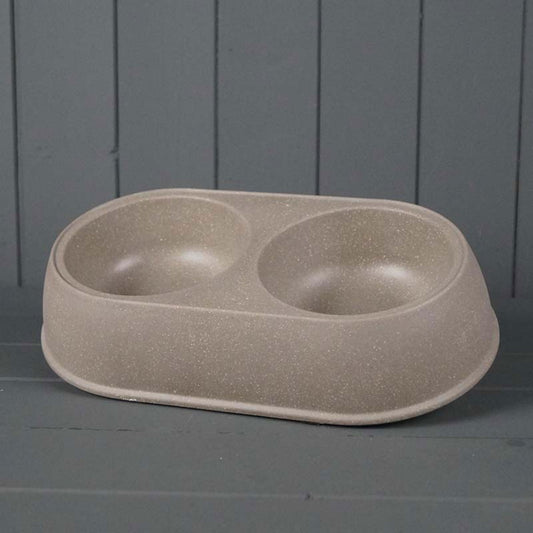 Eleanoras Earthy Large Duo Pet Bowl Made with Straw (31x18cm) 