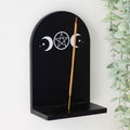 Eleanoras Black Triple Moon Incense Holder Shelf 