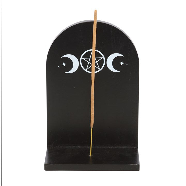 Eleanoras Black Triple Moon Incense Holder Shelf 