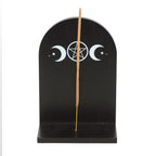 Eleanoras Black Triple Moon Incense Holder Shelf 