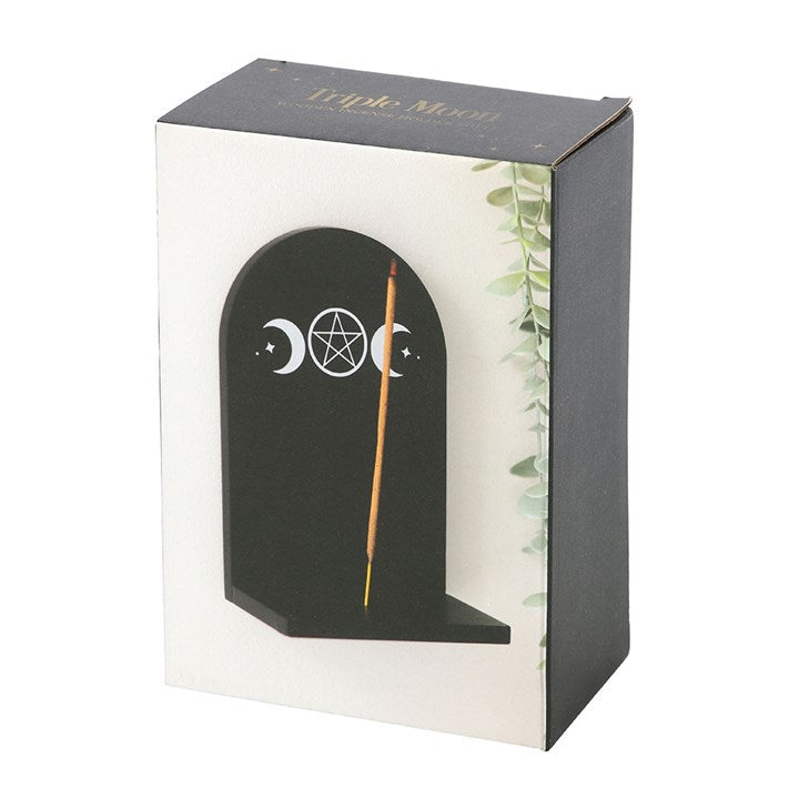 Eleanoras Black Triple Moon Incense Holder Shelf 