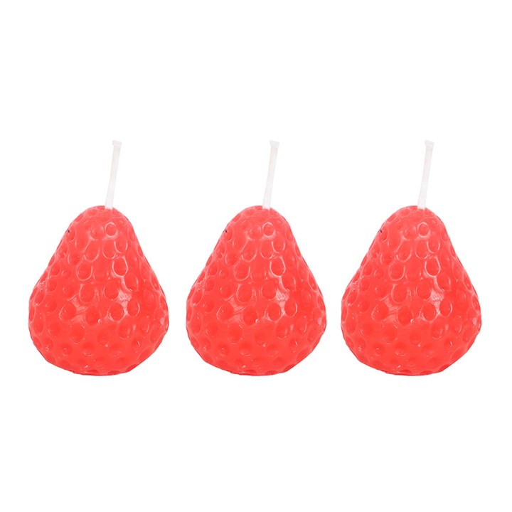Eleanoras Set Of 3 Strawberry Shaped Candles Candles