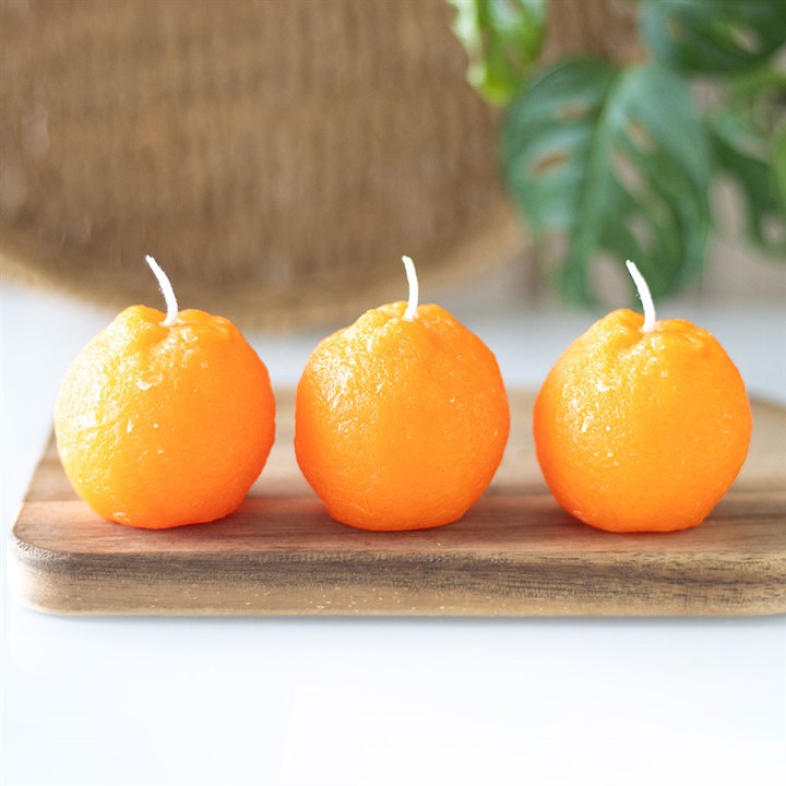Eleanoras Set Of 3 Orange Shaped Candles Candles