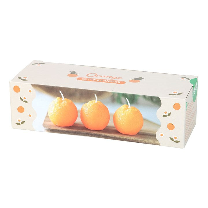 Eleanoras Set Of 3 Orange Shaped Candles Candles