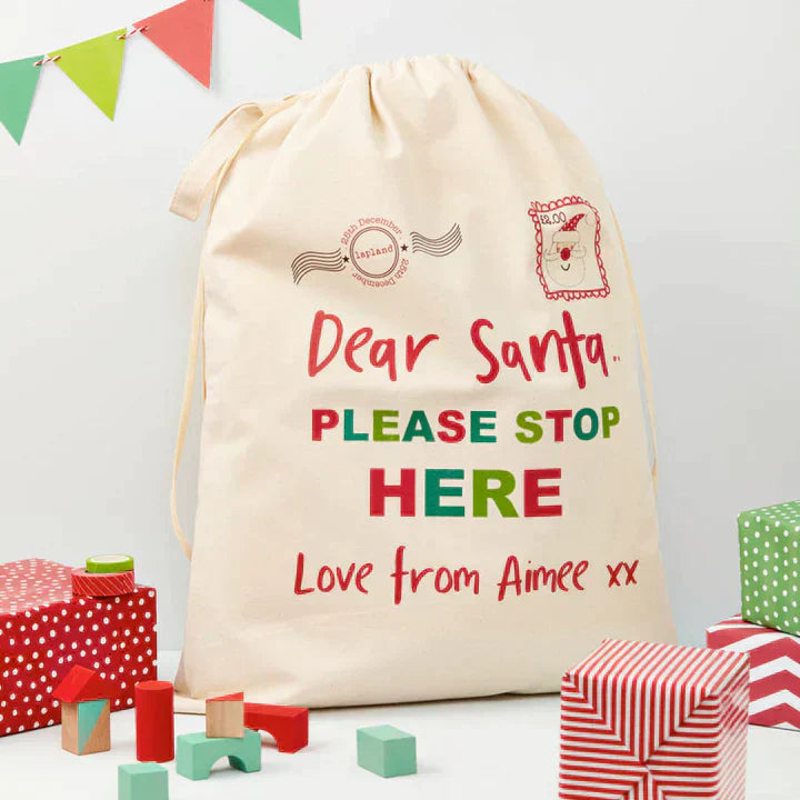 Eleanoras DEAR SANTA PERSONALISED CHRISTMAS SACK Stockings & Sacks