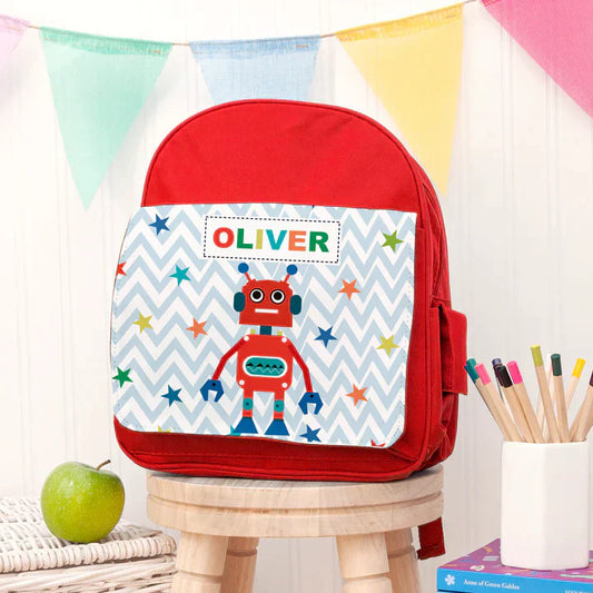 ROBOT PERSONALISED RUCKSACK KIDS BACKPACKS from Eleanoras