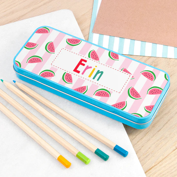 Eleanoras Personalised Melon Pattern Pencil Case Tin Pencil Cases