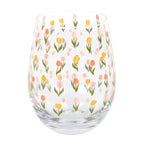Tulip Print Stemless Glass