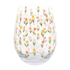Tulip Print Stemless Glass