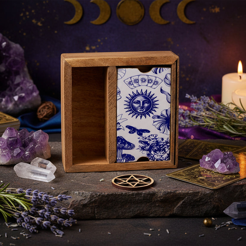 Two Section Tarot Box with Card Holder