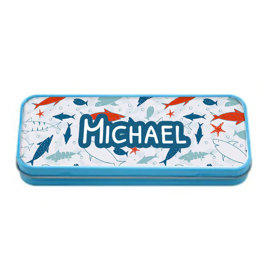 Personalised Sea Life Pencil Tin PENS, PENCILS & CASES from Eleanoras