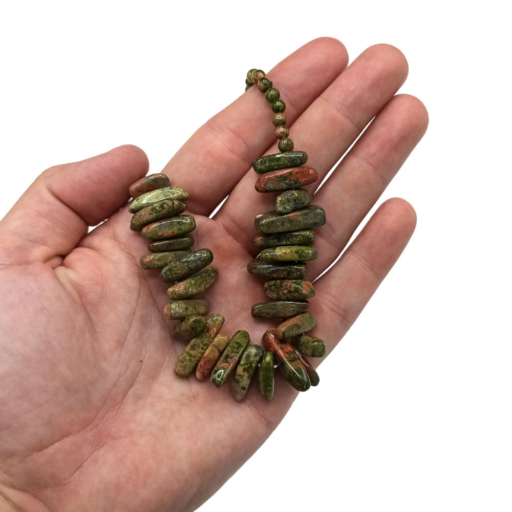 Unakite Longstone Gem Necklace