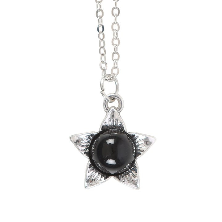 Eleanoras Deadly Nightshade Necklace with Black Obsidian on Greeting Card 