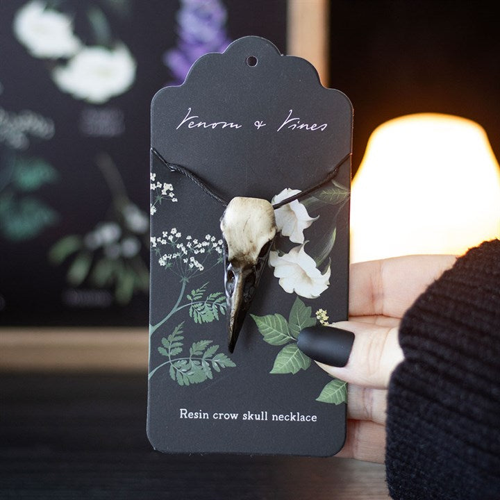 Eleanoras Resin Crow Skull Necklace Jewellery