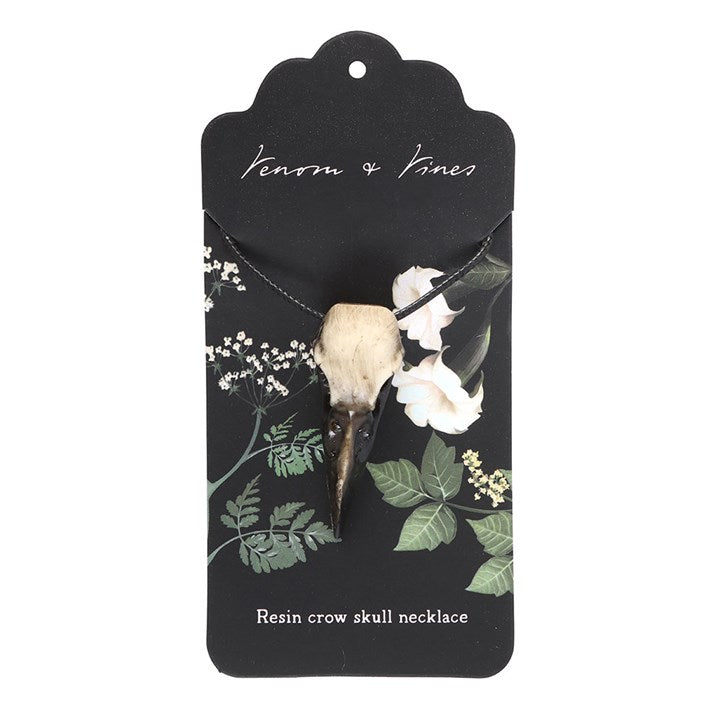 Eleanoras Resin Crow Skull Necklace Jewellery