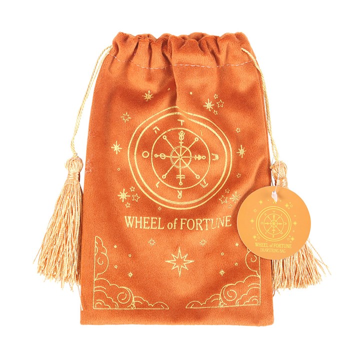 Eleanoras The Wheel of Fortune Vintage Tarot Velvet Drawstring Bag Bags & Purses