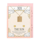 Eleanoras The Sun Vintage Tarot Necklace on Greeting Card 