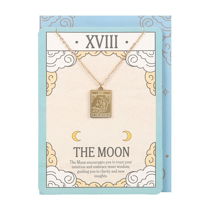 Eleanoras The Moon Vintage Tarot Necklace on Greeting Card 