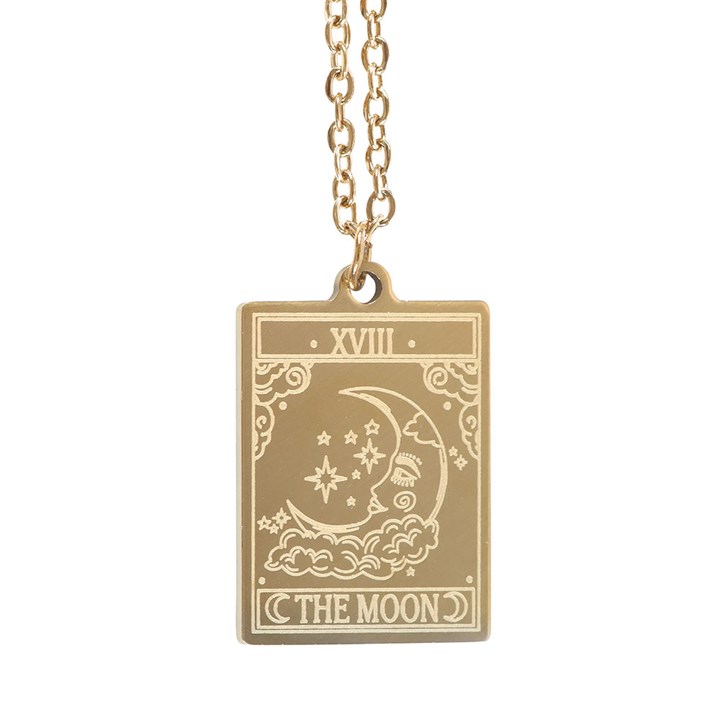 Eleanoras The Moon Vintage Tarot Necklace on Greeting Card 
