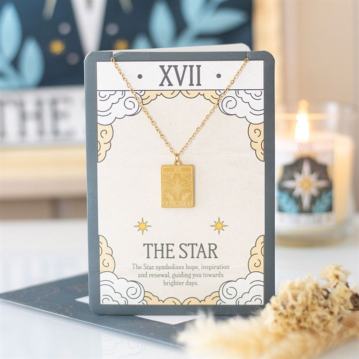 Eleanoras The Star Vintage Tarot Necklace on Greeting Card 
