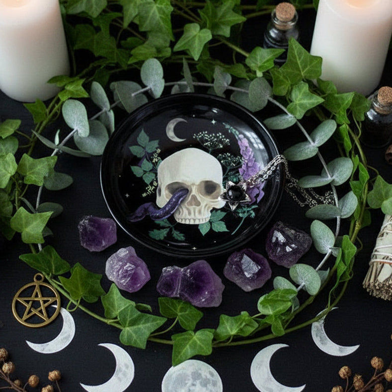 Eleanoras Venom & Vines Skull Trinket Dish Jewellery Storage
