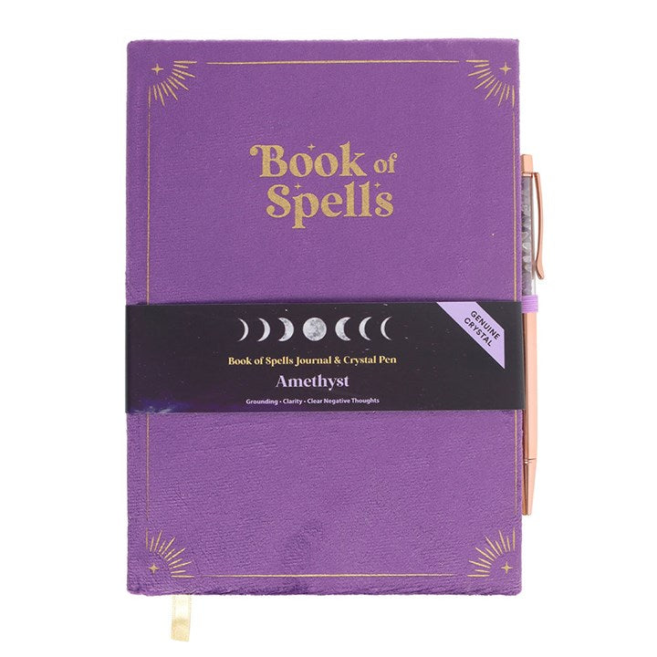 Eleanoras Book Of Spells Journal With Amethyst Crystal Pen Notebooks & Journals