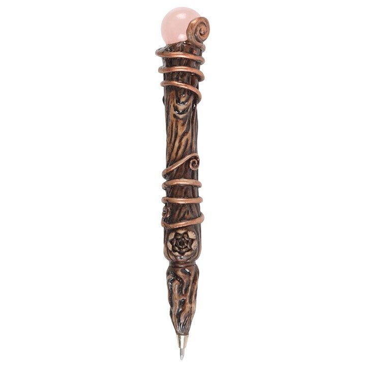 Eleanoras Romance Rose Quartz Crystal Wand Pen 