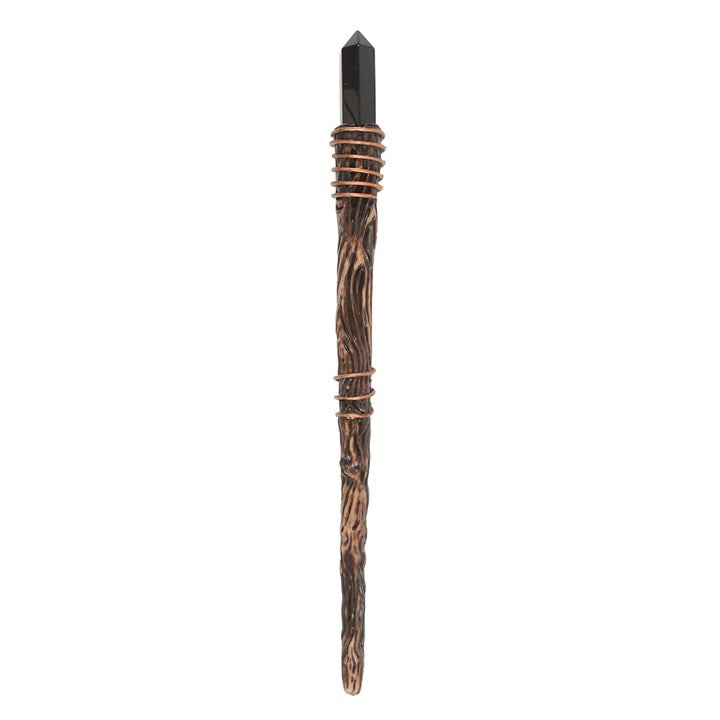 Eleanoras Thin Protection Black Obsidian Crystal Wand 