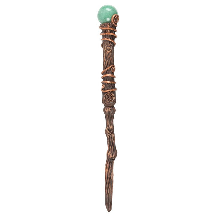 Eleanoras Abundance Green Aventurine Crystal Wand with Pouch 
