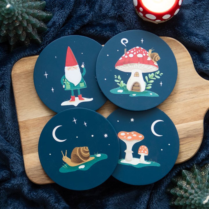 Eleanoras GNOME SWEET GNOME COASTER SET Coasters