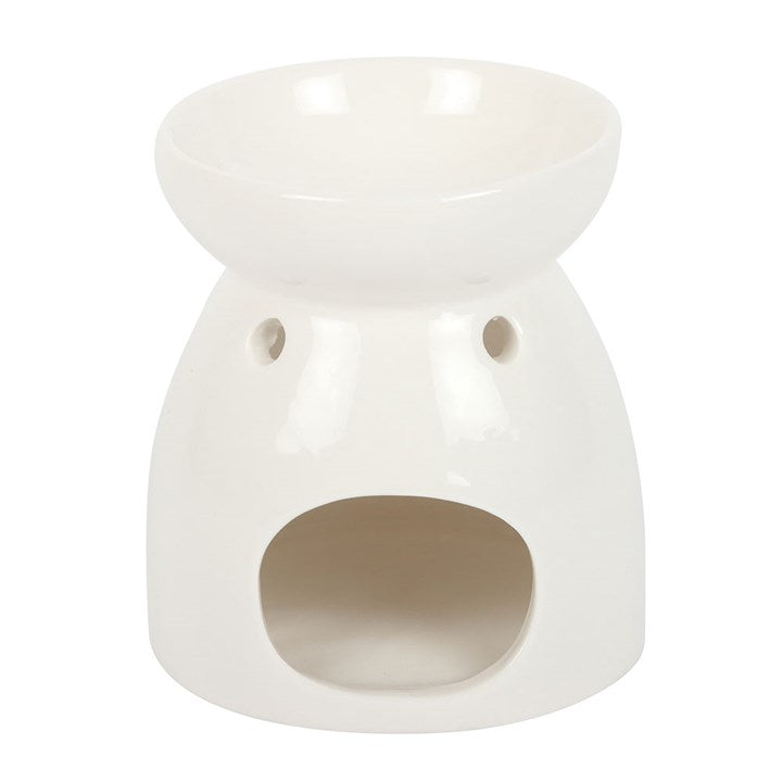 White ceramic oil burner on a white background