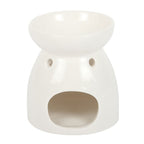 White ceramic oil burner on a white background