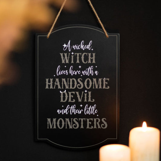 Eleanoras WICKED WITCH FAMILY HANGING SIGN SIGNS & PLAQUES