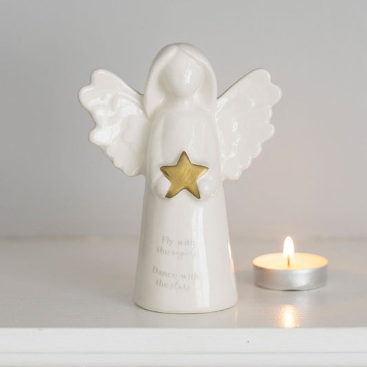 FLY WITH THE ANGELS SENTIMENT ANGEL ORNAMENT ORNAMENTS from Eleanoras