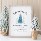 Farm Fresh Christmas Trees Framed Wall Art Print